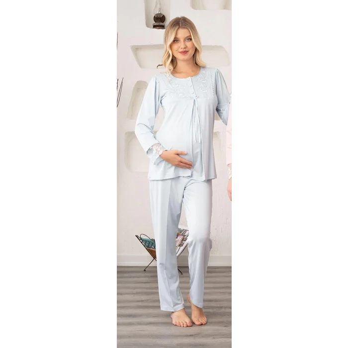 Bone 5905 Kadın Lohusa Viskon Klasik 3Lü Pijama Takımı