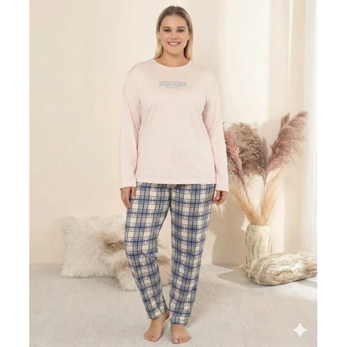 Boyraz 0165 Kadın Sandy Battal Uzun Kol Pijama Takımı