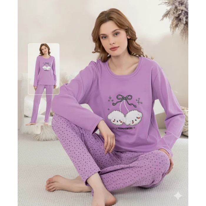 Boyraz 0351 Kadın Penye Uzun Kol Pijama Takımı