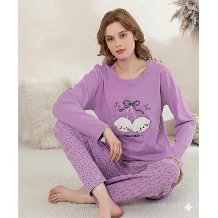 Boyraz 0351 Kadın Penye Uzun Kol Pijama Takımı