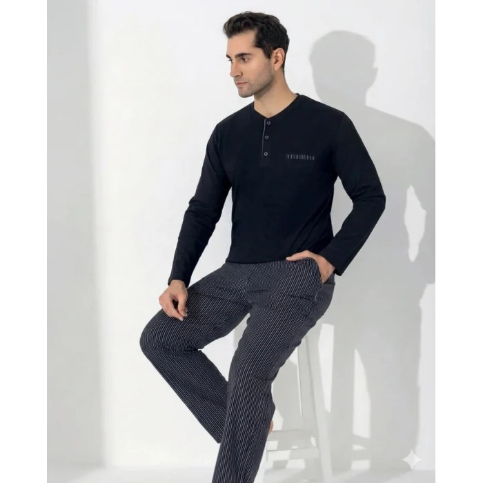 Boyraz 0404 Erkek Uzun Kol Pijama Takımı