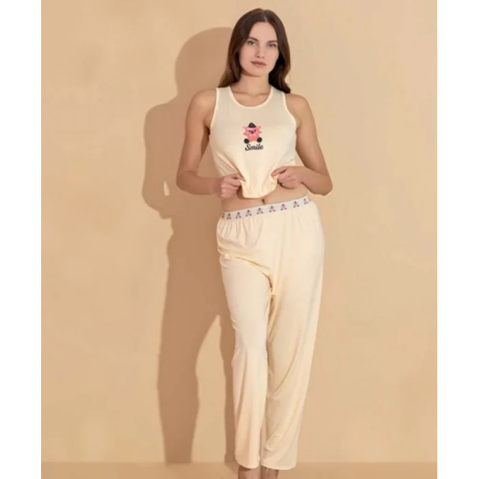 Boyraz 20621 Kadın Milan Kumaş Atlet Pijama Takımı