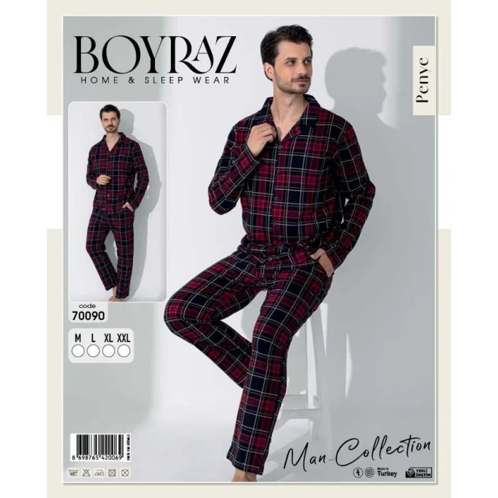Boyraz 70090 Erkek Uzun Kol Penye Pijama Takımı
