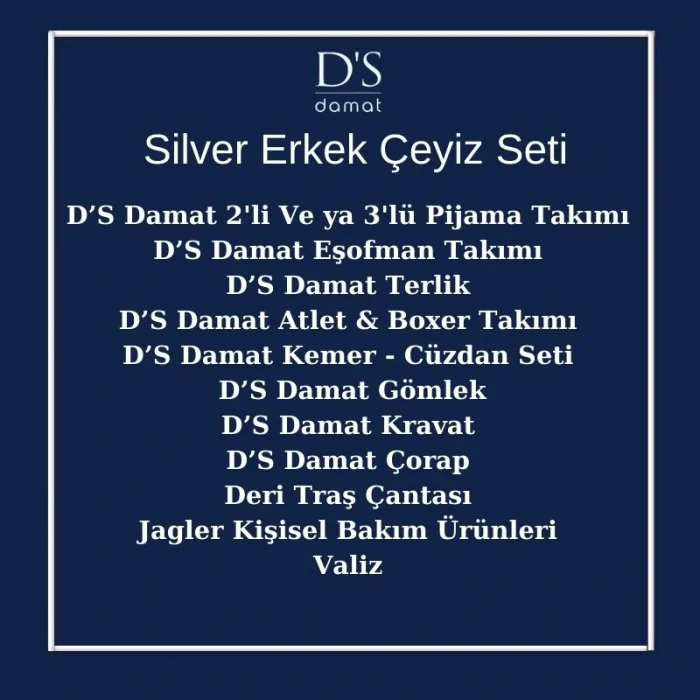 DS Damat 20 Parça Erkek Silver Çeyiz Paketi