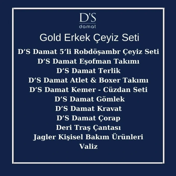 DS Damat 23 Parça Gold Erkek Çeyiz Seti Paketi
