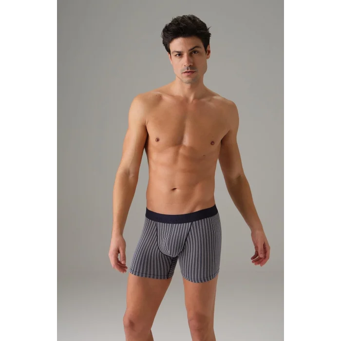 Doreanse 1866 Erkek Modal Çizgi Desenli Normal Paça Boxer