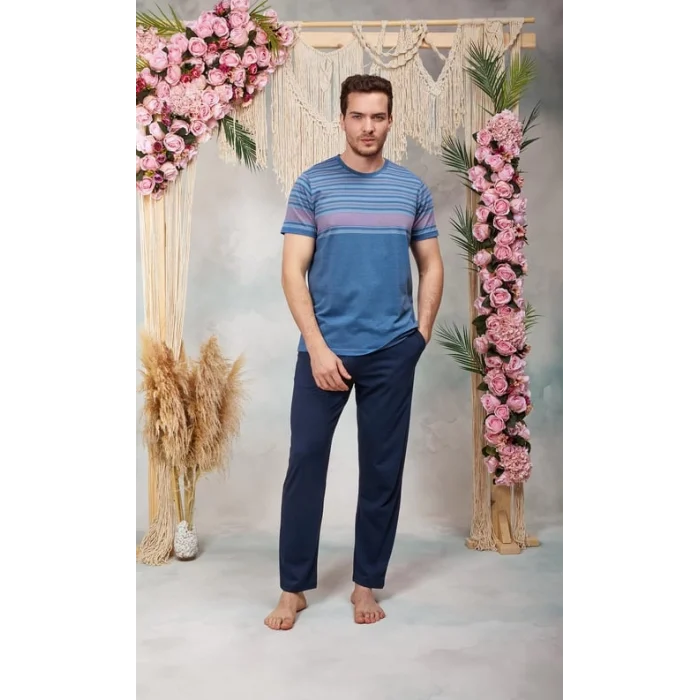 Doreanse 25Y4562P Erkek Bisiklet Yaka Baskılı  T-Shırt Ve Pantolon Takım