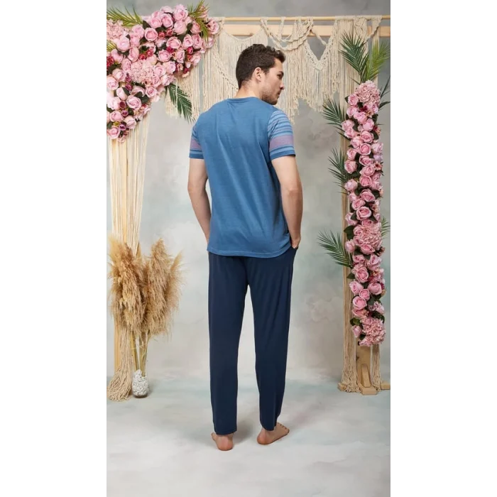 Doreanse 25Y4562P Erkek Bisiklet Yaka Baskılı  T-Shırt Ve Pantolon Takım