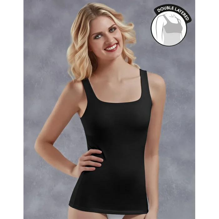 Doreanse 9206 Kadın Kalın Askılı Çift Katmanlı Atlet