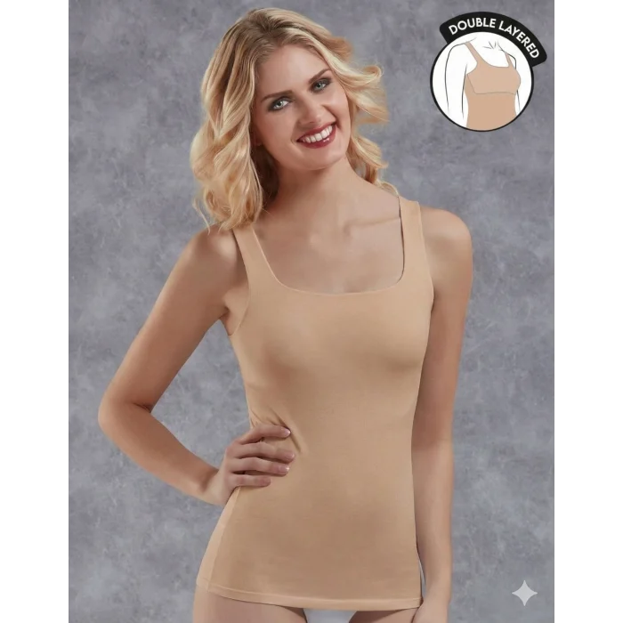 Doreanse 9206 Kadın Kalın Askılı Çift Katmanlı Atlet