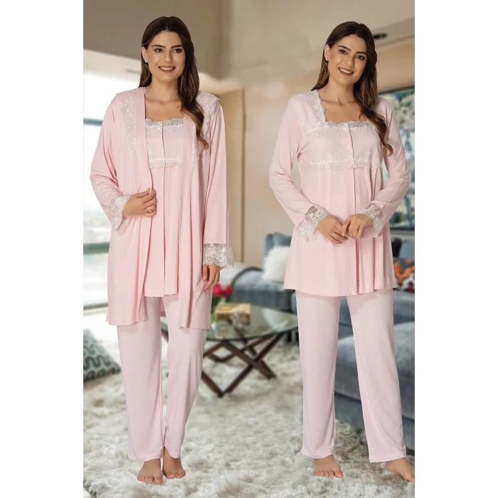 Effortt 2401  Sabahlıklı Lohusa Pijama Takımı