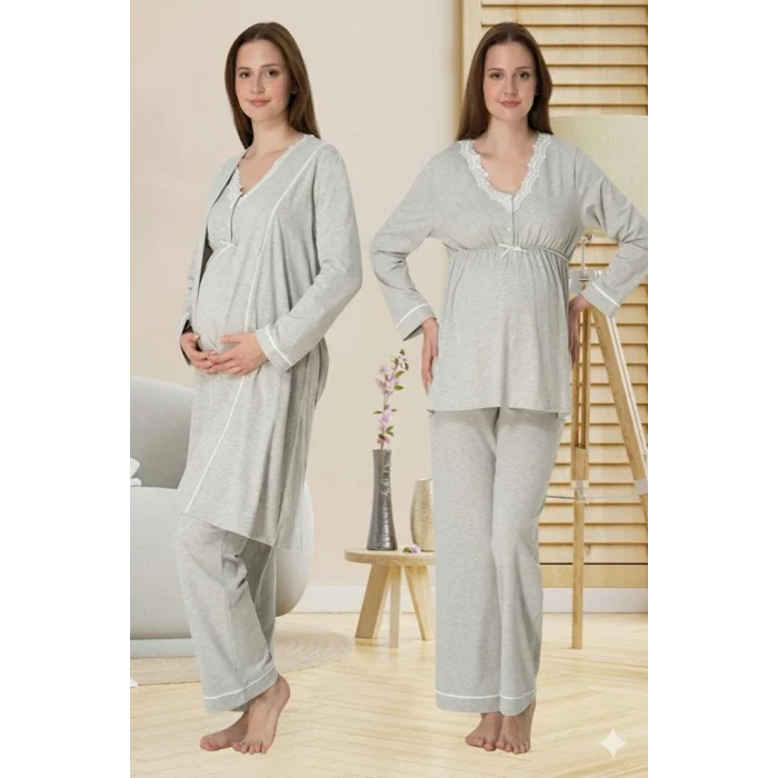 Effortt 3054 Sabahlıklı Lohusa Pijama Takımı