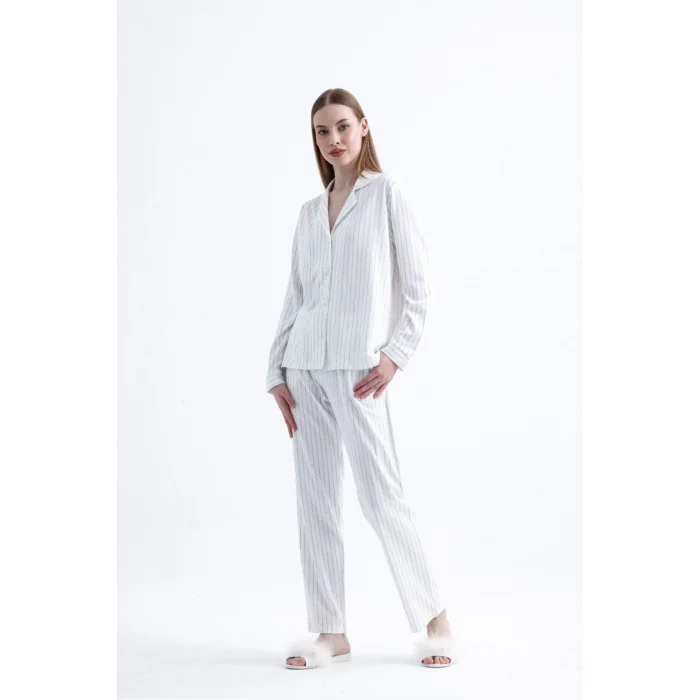 Espuar 775 Kadın Çizgili Penye Pijama Takımı