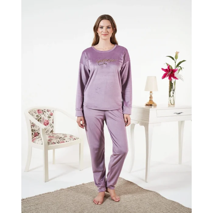 Estiva 25381 Uzun Kol Kadife Pijama Takımı