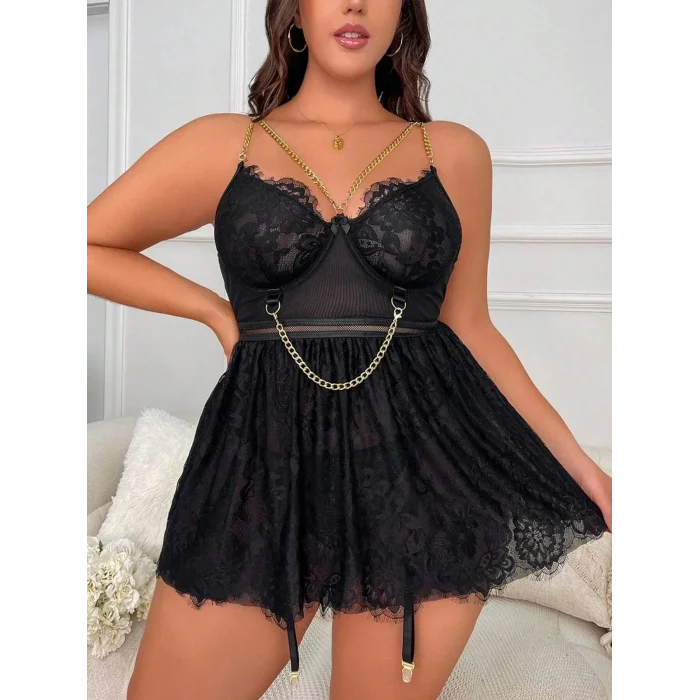 For Dreams 8487 Bayan Battal Fantazi Elbise Gecelik