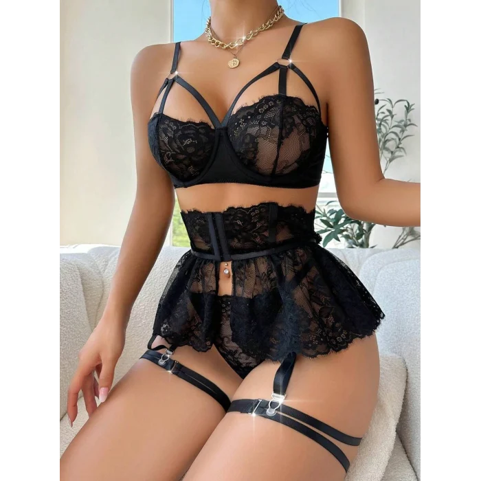 For Dreams 8493 Dantelli Jartiyer Takım