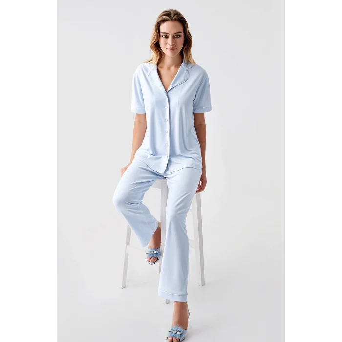 Freshness 324 Kadın 4Lü Sabahlıklı Şorlu Pijama Takımı