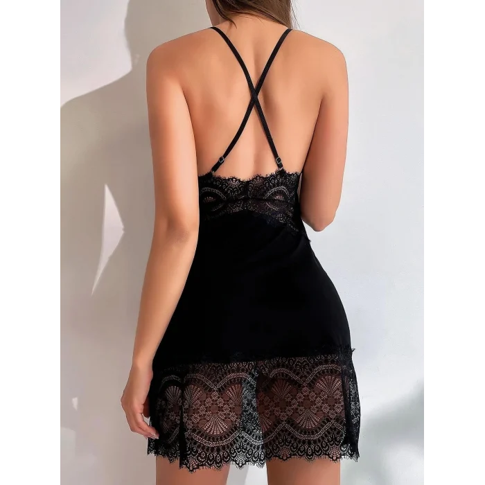 Freshness 3496 Eteği Dantelli Kısa Gecelik