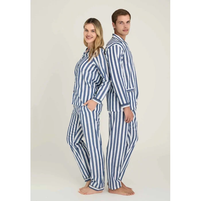 Freshness 4007 Kadın Uzun Kol Çizgili Gaffuriye Pijama Takımı