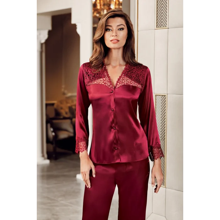 Freshness 9600-PT Saten Dantel Detay Pijama Takım