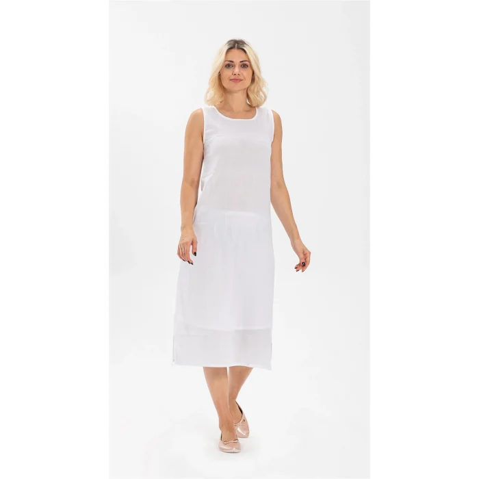 İmer 3164 Kalın Askı Uzun Viskon Elbise Kombinezon