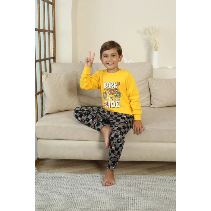 Kapitex 7101 Erkek Çocuk Uzun Kol Pijama Takımı