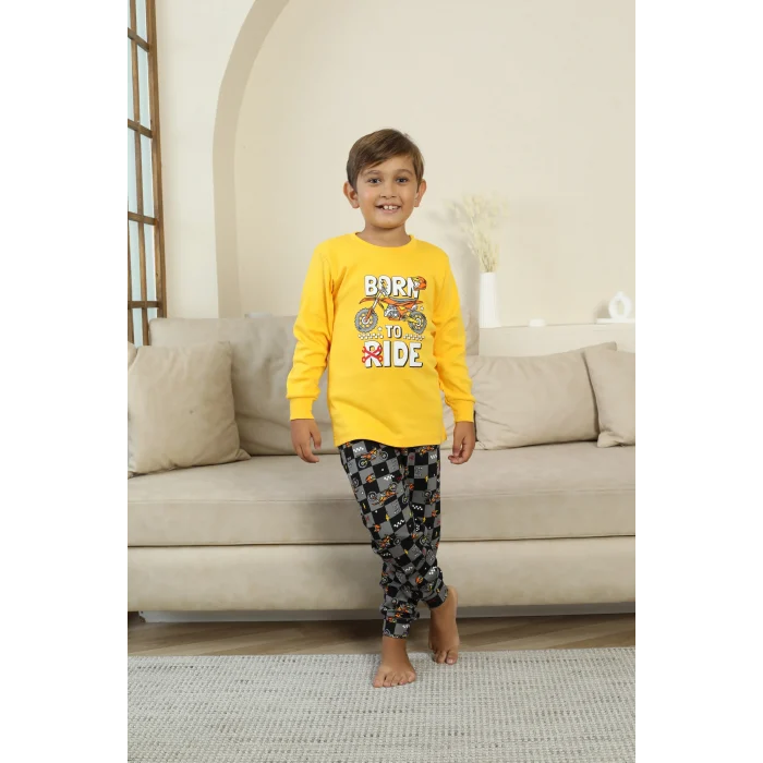 Kapitex 7101 Erkek Çocuk Uzun Kol Pijama Takımı