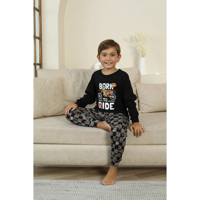 Kapitex 7101 Erkek Çocuk Uzun Kol Pijama Takımı