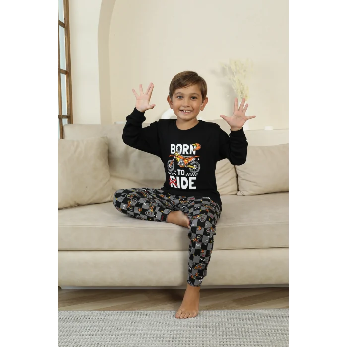 Kapitex 7101 Erkek Çocuk Uzun Kol Pijama Takımı