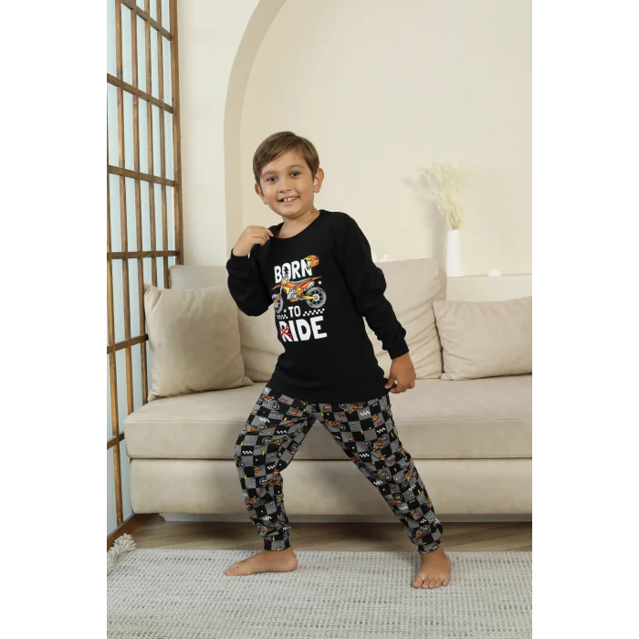 Kapitex 7101 Erkek Çocuk Uzun Kol Pijama Takımı