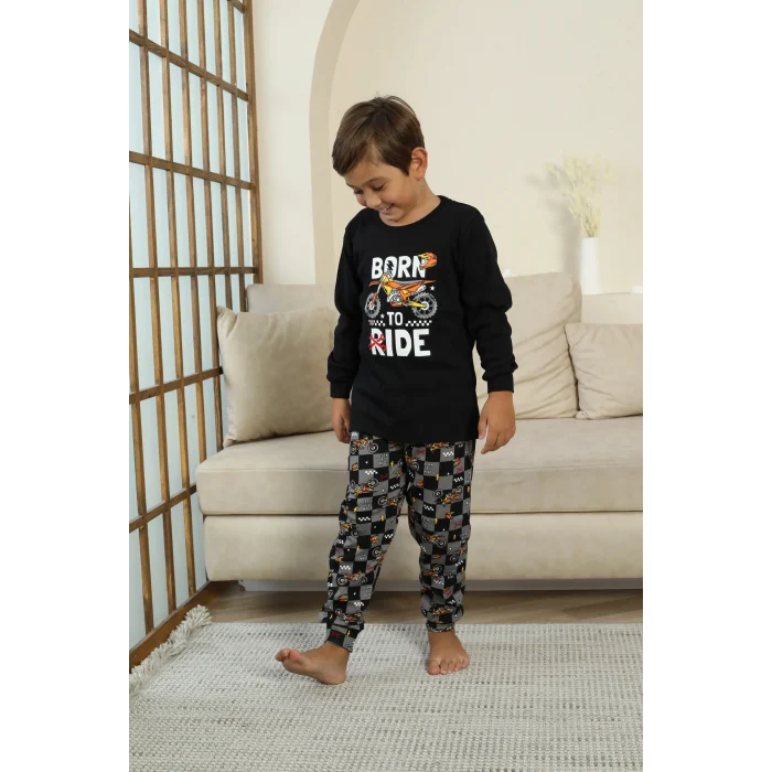 Kapitex 7101 Erkek Çocuk Uzun Kol Pijama Takımı