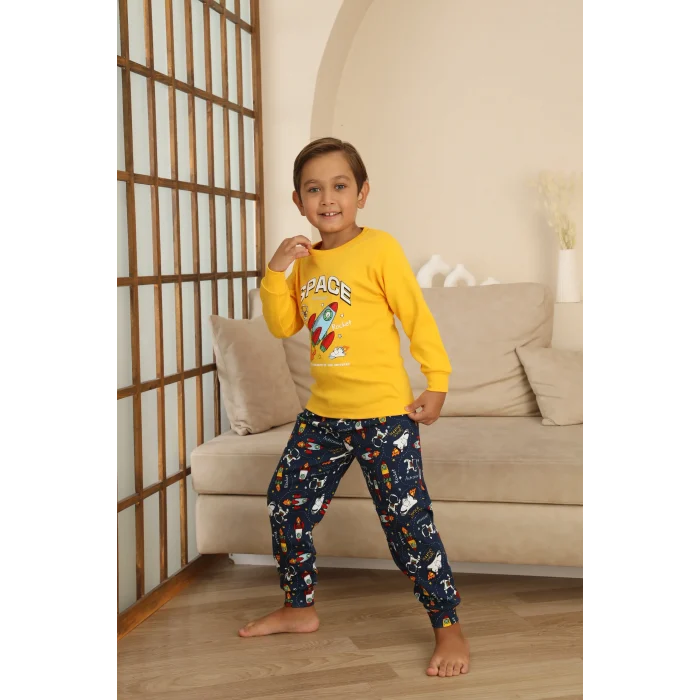 Kapitex 7114 Erkek Çocuk Uzun Kol Pijama Takımı