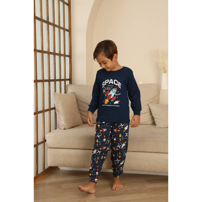 Kapitex 7114 Erkek Çocuk Uzun Kol Pijama Takımı