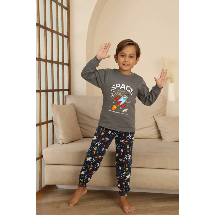 Kapitex 7114 Erkek Çocuk Uzun Kol Pijama Takımı