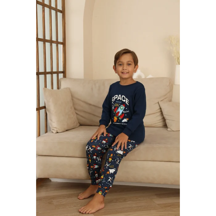 Kapitex 7114 Erkek Çocuk Uzun Kol Pijama Takımı