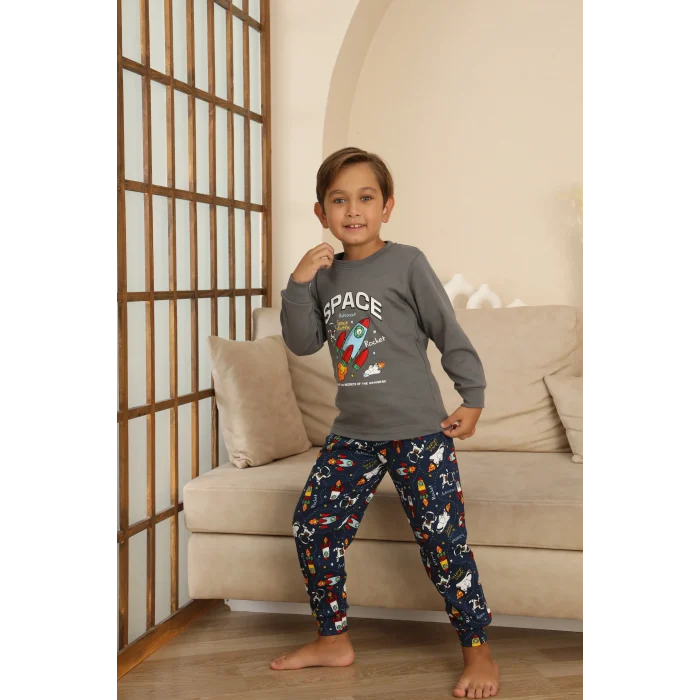 Kapitex 7114 Erkek Çocuk Uzun Kol Pijama Takımı