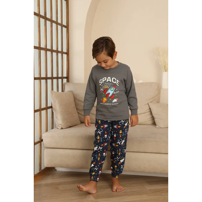 Kapitex 7114 Erkek Çocuk Uzun Kol Pijama Takımı