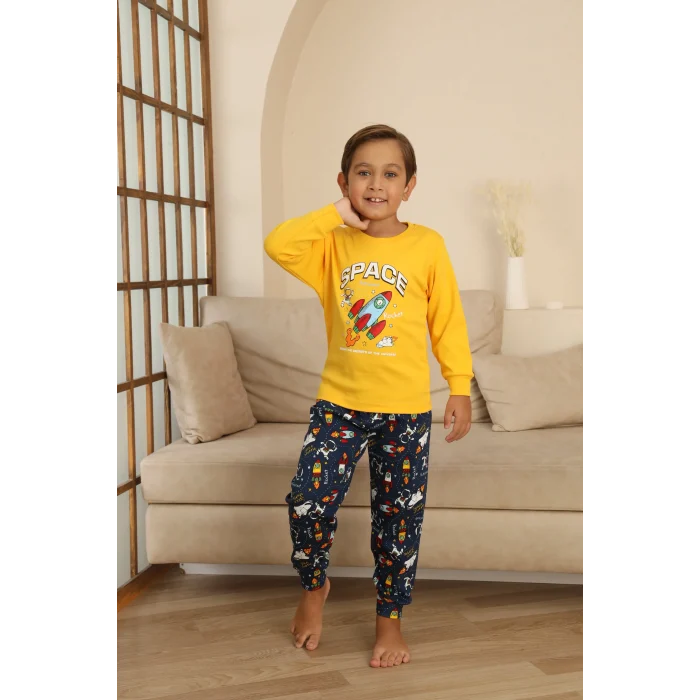 Kapitex 7114 Erkek Çocuk Uzun Kol Pijama Takımı