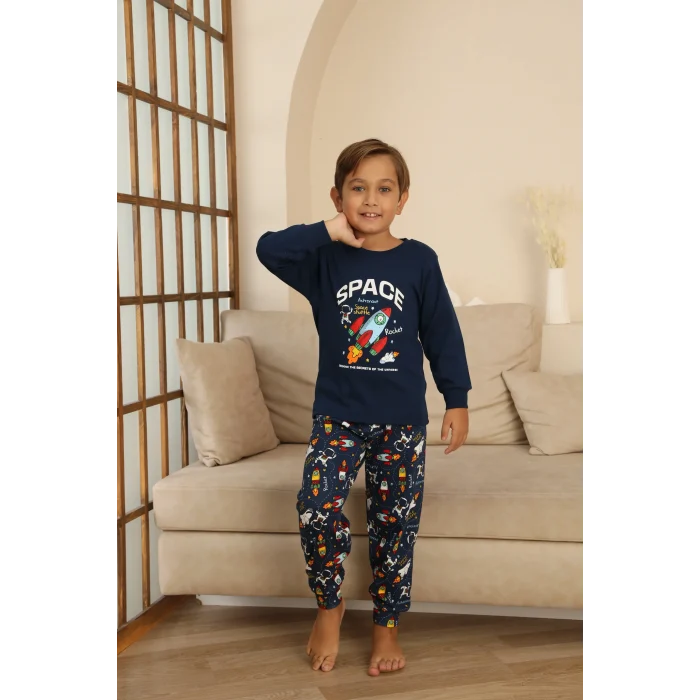 Kapitex 7114 Erkek Çocuk Uzun Kol Pijama Takımı