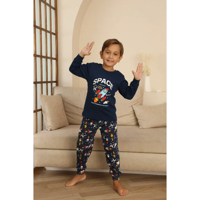 Kapitex 7114 Erkek Çocuk Uzun Kol Pijama Takımı