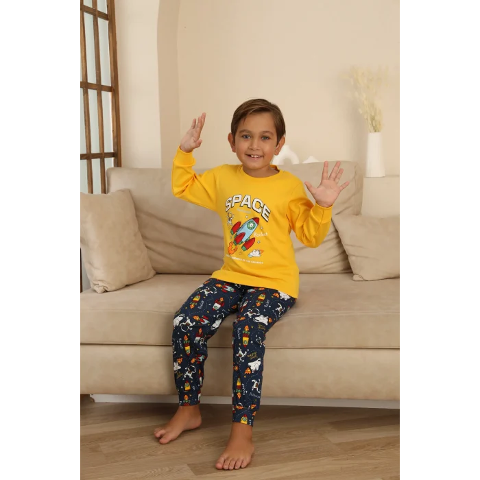 Kapitex 7114 Erkek Çocuk Uzun Kol Pijama Takımı