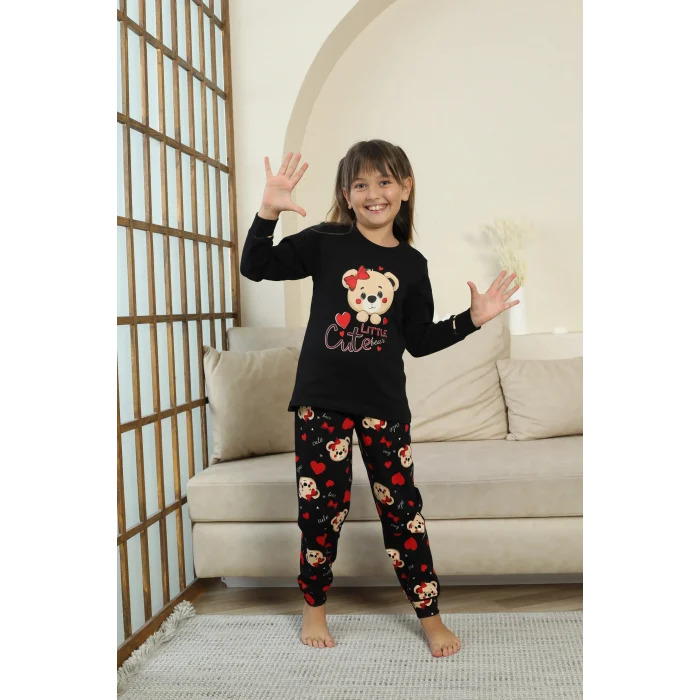 Kapitex 8222 Kız Çocuk Uzun Kol Pijama Takımı