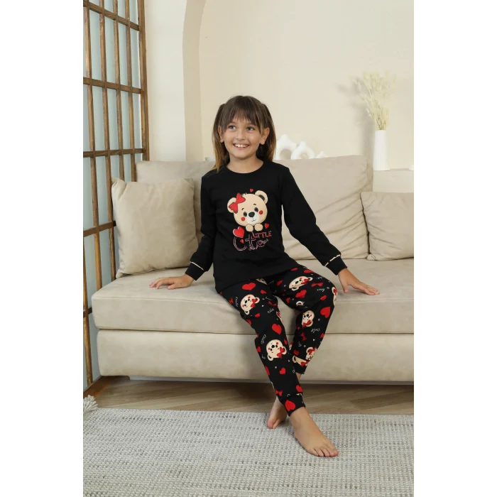 Kapitex 8222 Kız Çocuk Uzun Kol Pijama Takımı