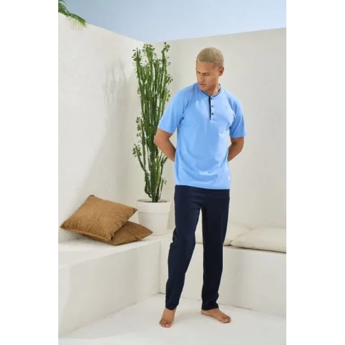 Kocabey 2104 Erkek Midi Yaka Pijama Takım