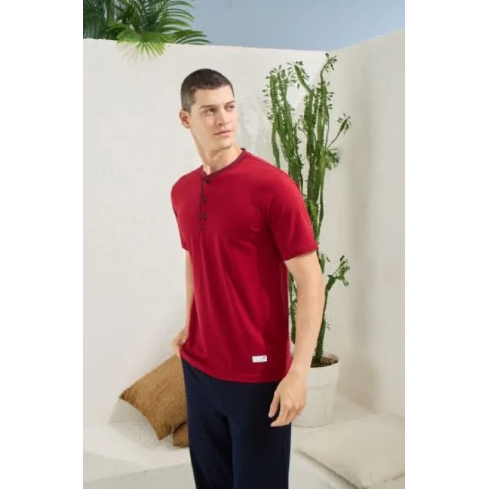 Kocabey 2104 Erkek Midi Yaka Pijama Takım