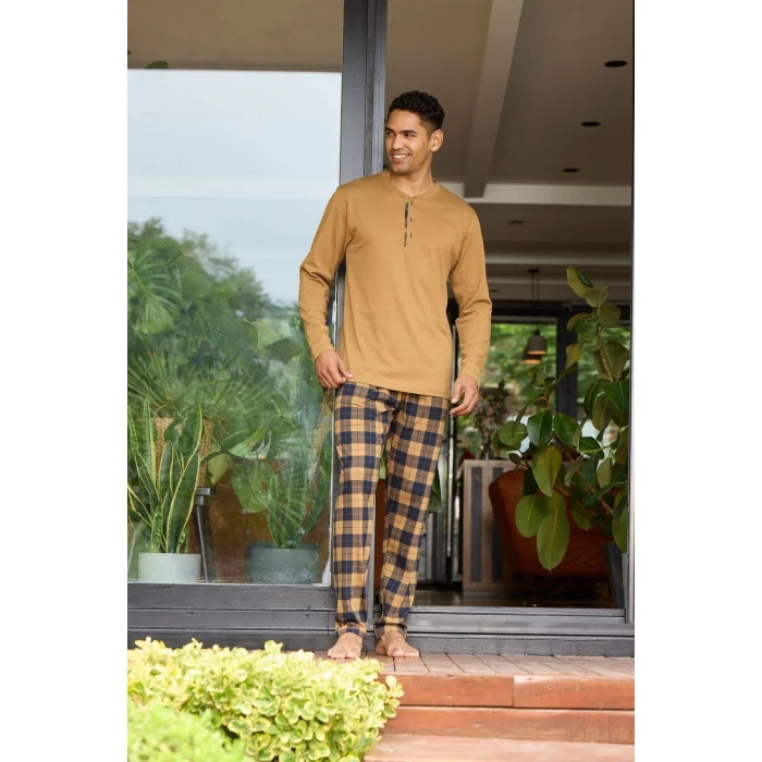 Kocabey 6020 Erkek Midi Yaka Pijama Takım