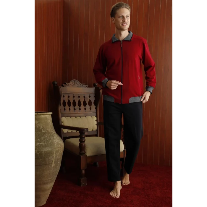 Kocabey 7424 Erkek Battal Apaj Yaka Uzun Kol Eşofman Takım