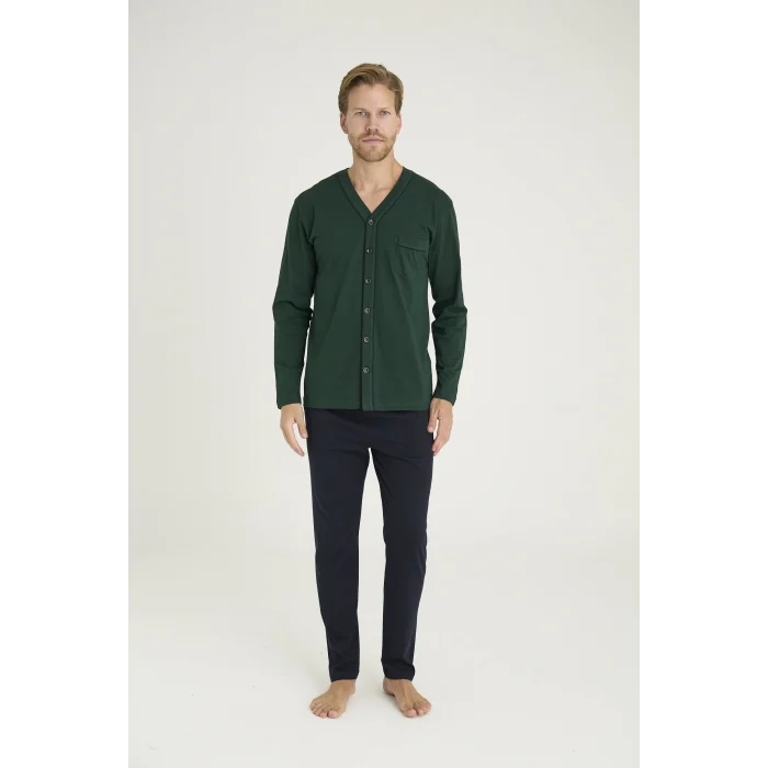 Kocabey 9134 Erkek  V Yaka Boydan Düğmeli Pijama Takımı