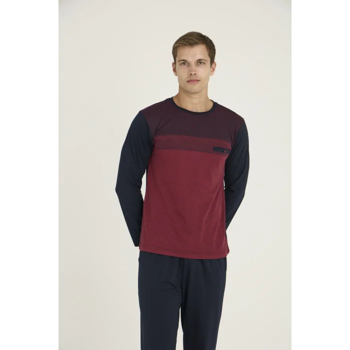 Kocabey 9217 Erkek O.Yaka Flato Cepli Pijama Takım