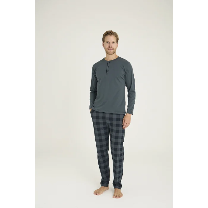 Kocabey 9221 Erkek Midi Yaka Pijama Takım